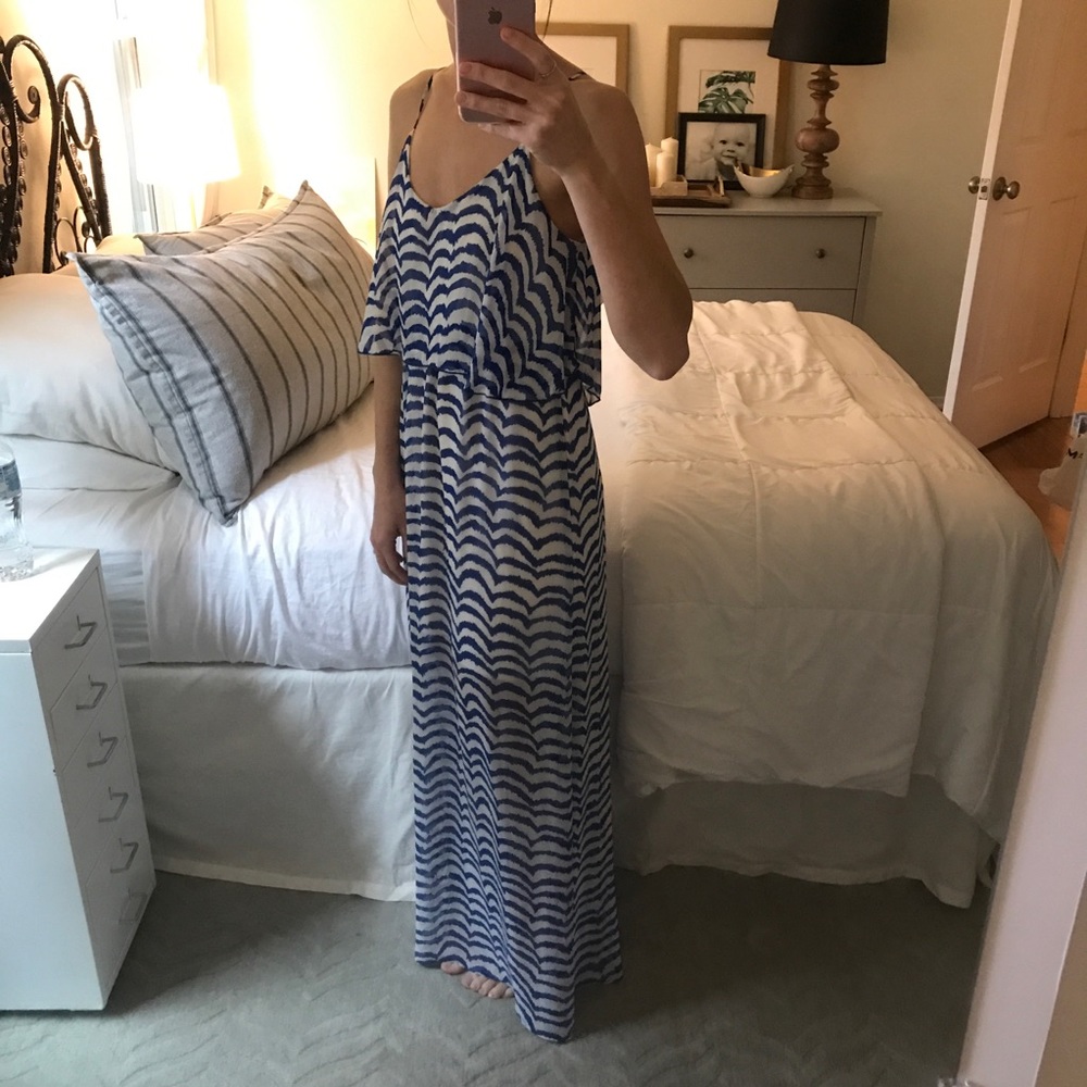 Blue and White Maxi Dress